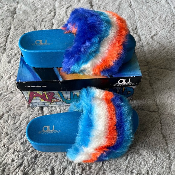 Air Underground Blue Platform sandals, women’s platform sandals, size 9 - Picture 4 of 9